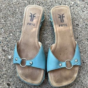 Frye Porto Fino sandal, size 7.5, light blue